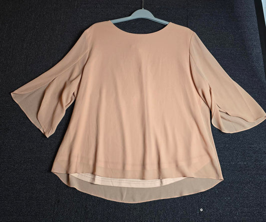 Grace Karin Coral Blouse 2XL Size 18/20 Work