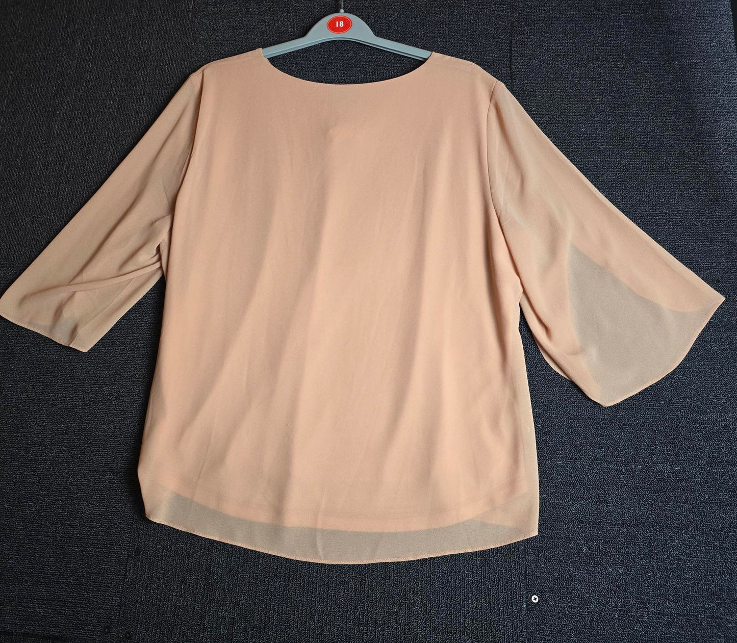 Grace Karin Coral Blouse 2XL Size 18/20 Work