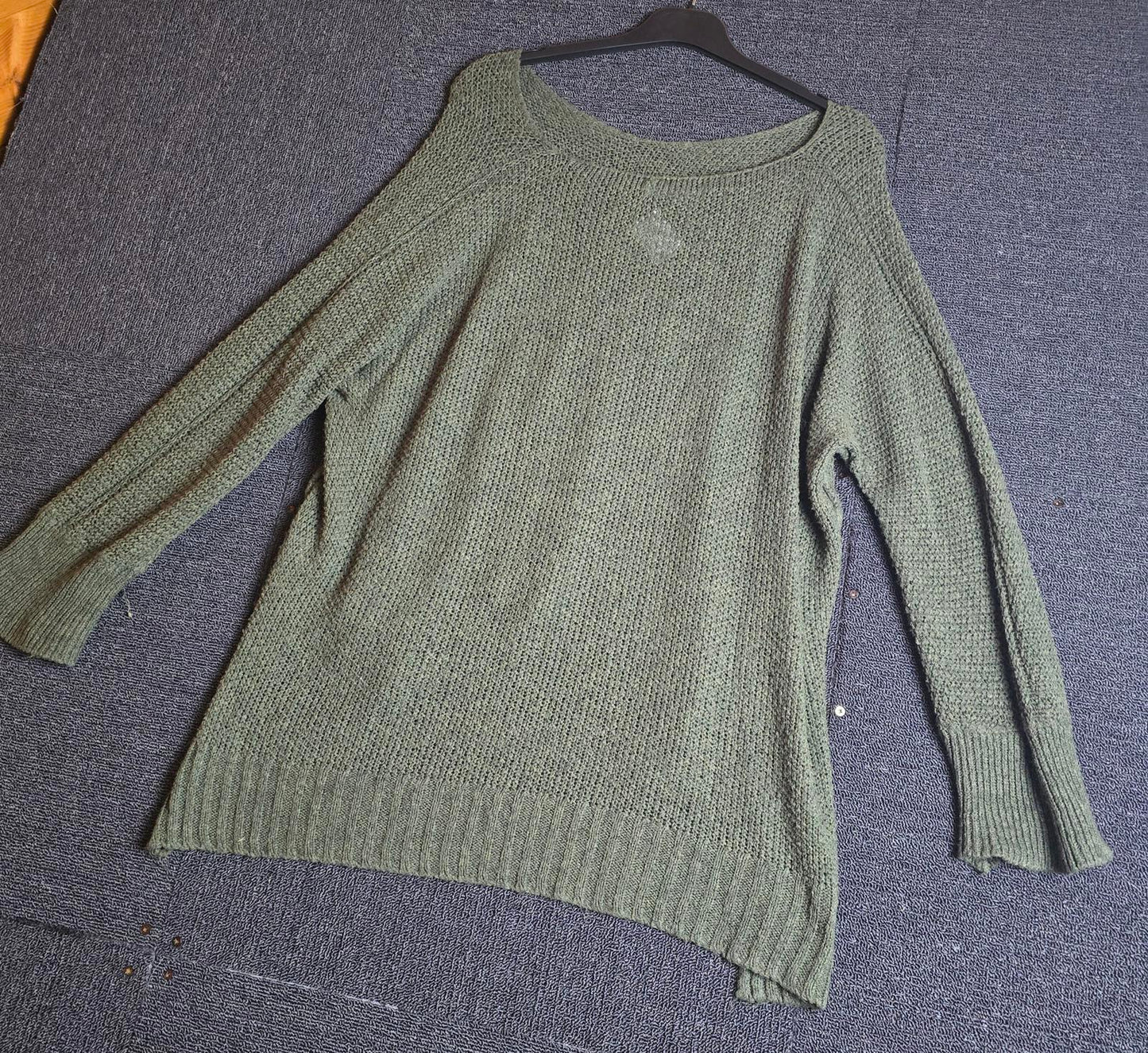 Khaki Green Jumper Free Size Oversized Relaxed LV Clothing