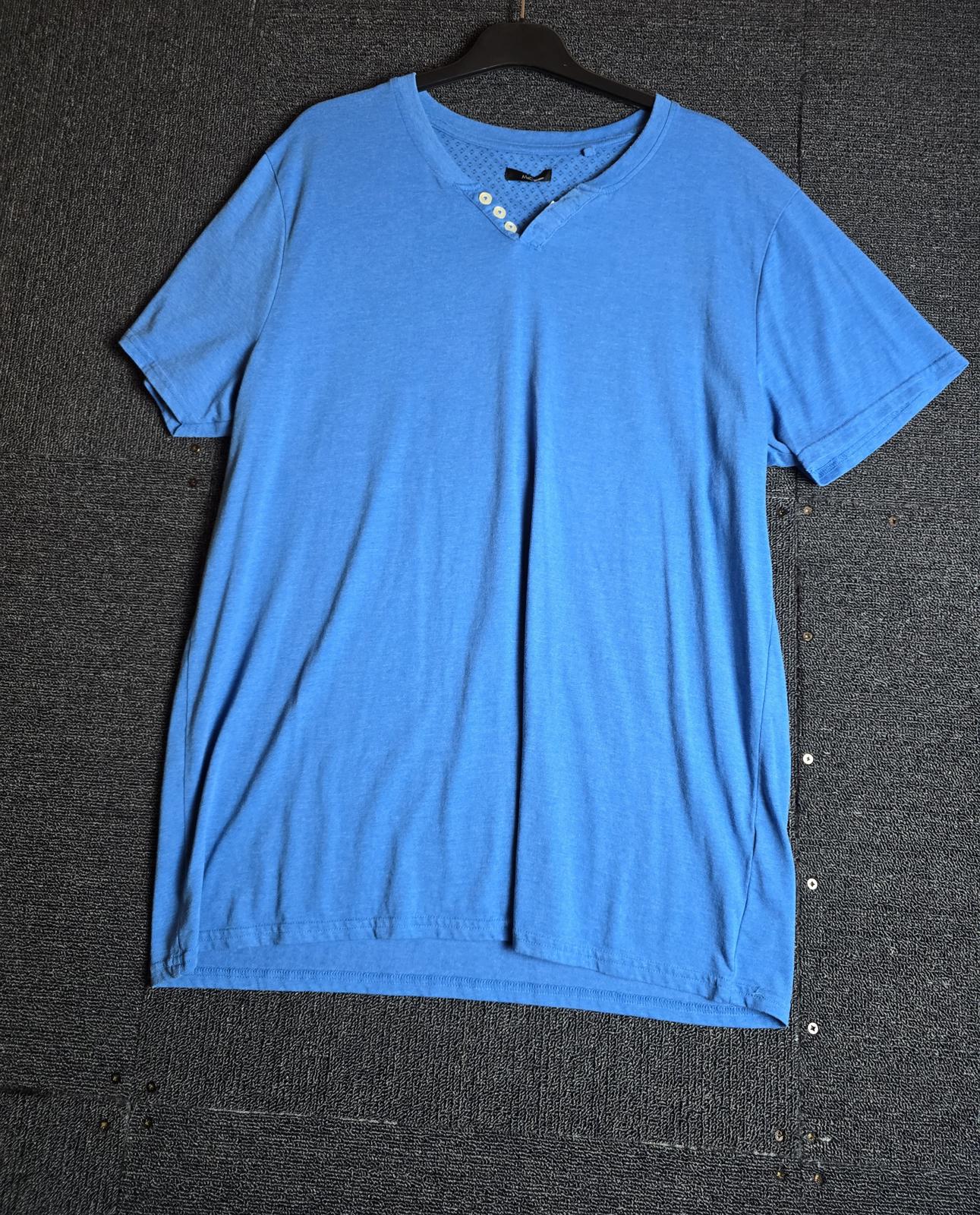 M&Co T-Shirt Blue Size XL Button Front Casual Wear