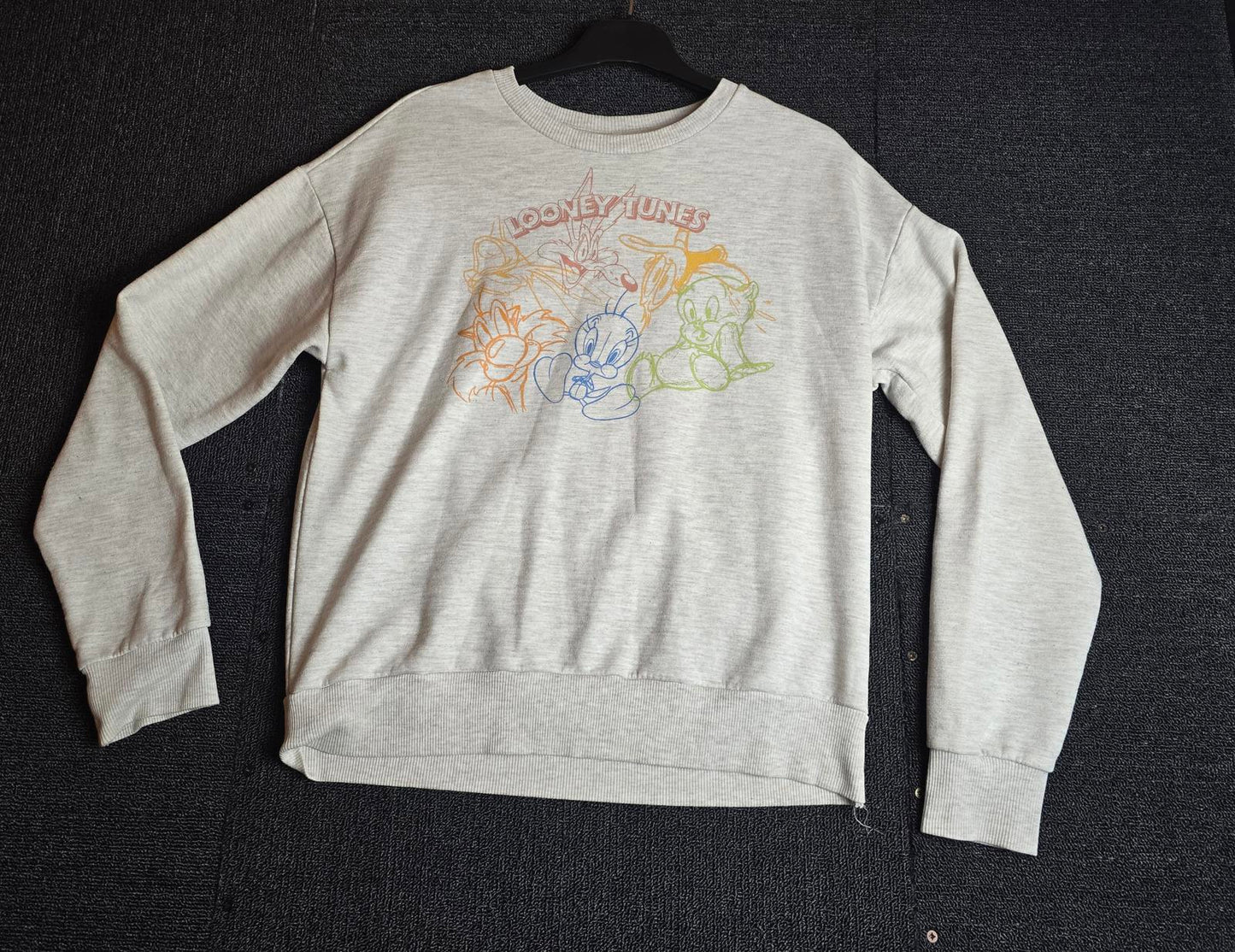 Primark Looney Tunes Sweatshirt Cream Size 4/6 Casual Graphic Jumper