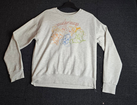Primark Looney Tunes Sweatshirt Cream Size 4/6 Casual Graphic Jumper