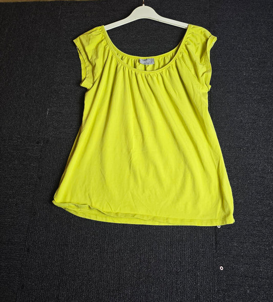 Wallis Light Green Scoop Neck T-Shirt Size 16 Cotton Casual