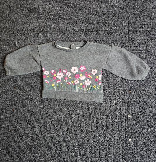 Primark Grey Jumper – Girls 6–9 Months – Cotton Blend