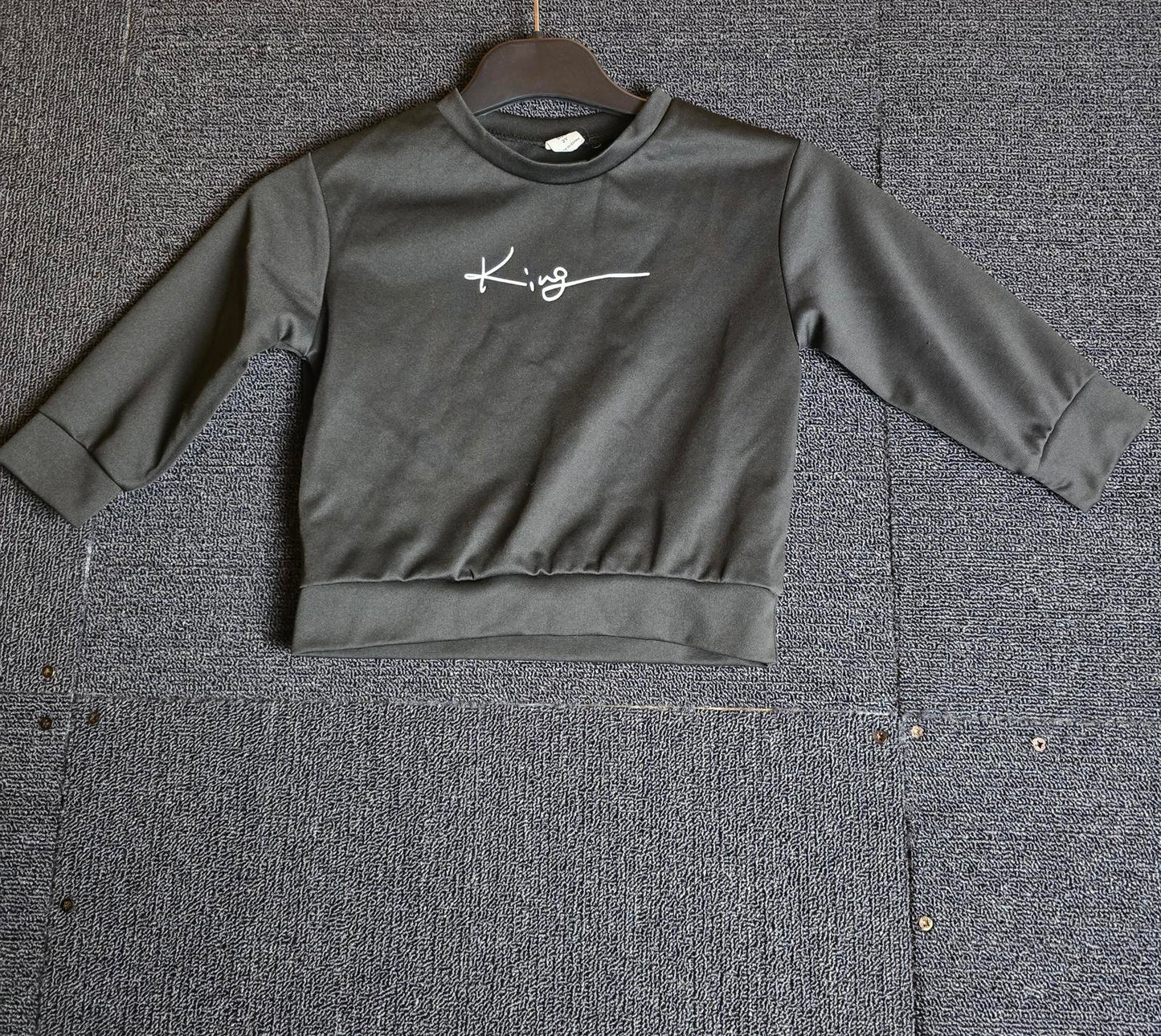 Shein Black “King” Jumper – Boys 3 Years
