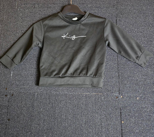 Shein Black “King” Jumper – Boys 3 Years