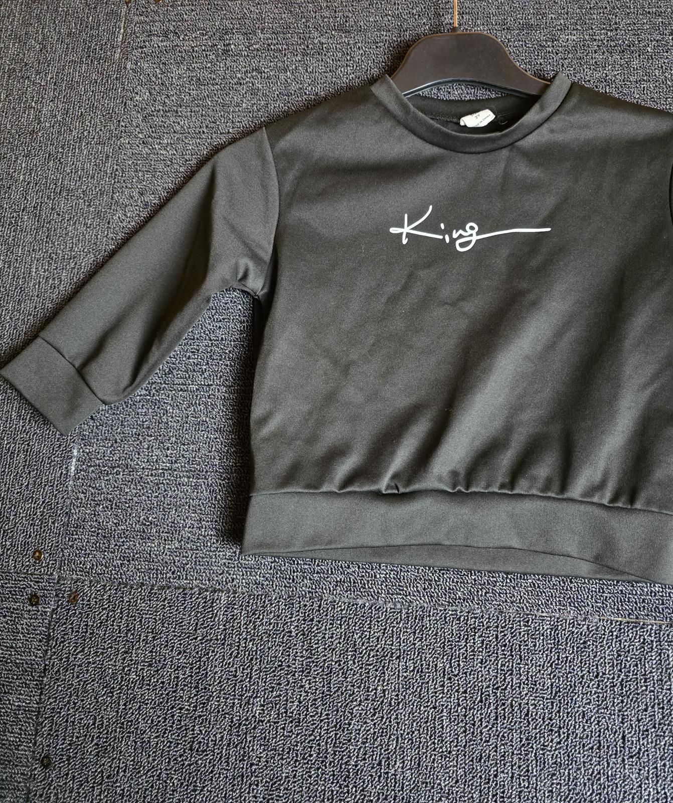 Shein Black “King” Jumper – Boys 3 Years
