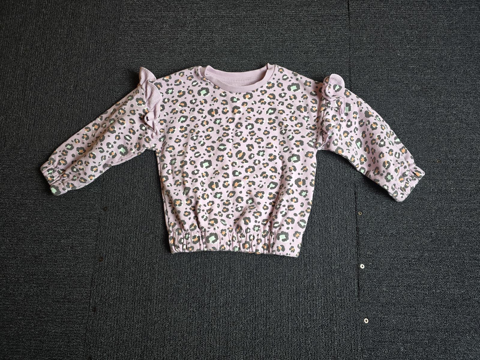 Matalan Girls Purple Leopard Print Jumper Frill Detail Age 3–4