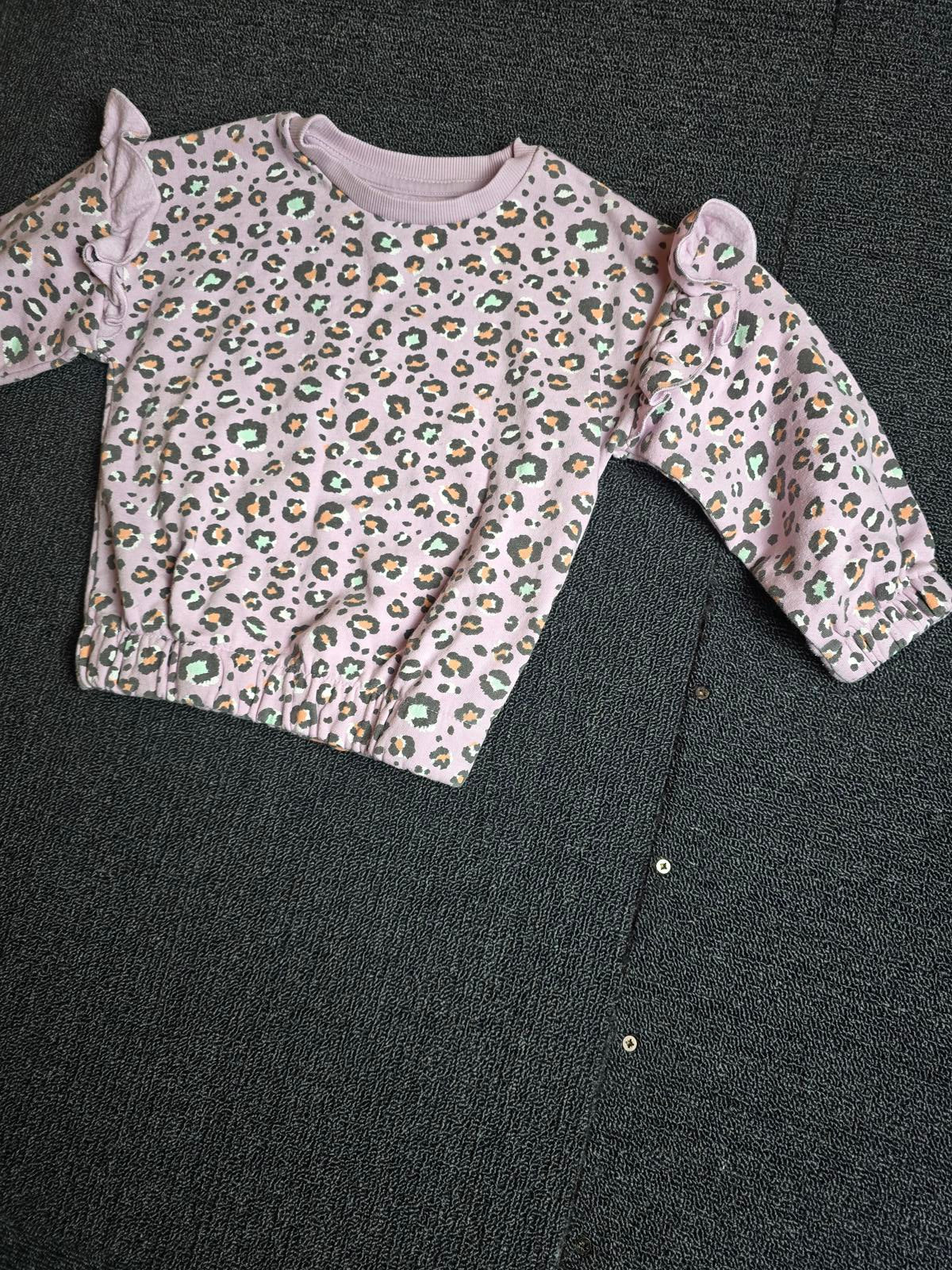 Matalan Girls Purple Leopard Print Jumper Frill Detail Age 3–4