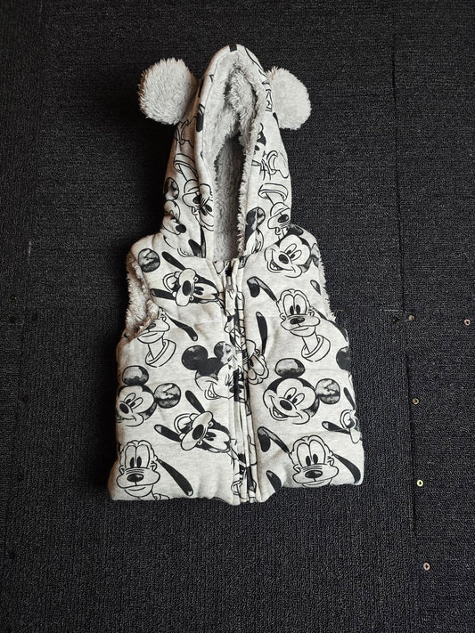 George Disney Mickey Mouse Baby Gilet – Fleecy Hood & Cute Ears – Size 6–9 Months Boys