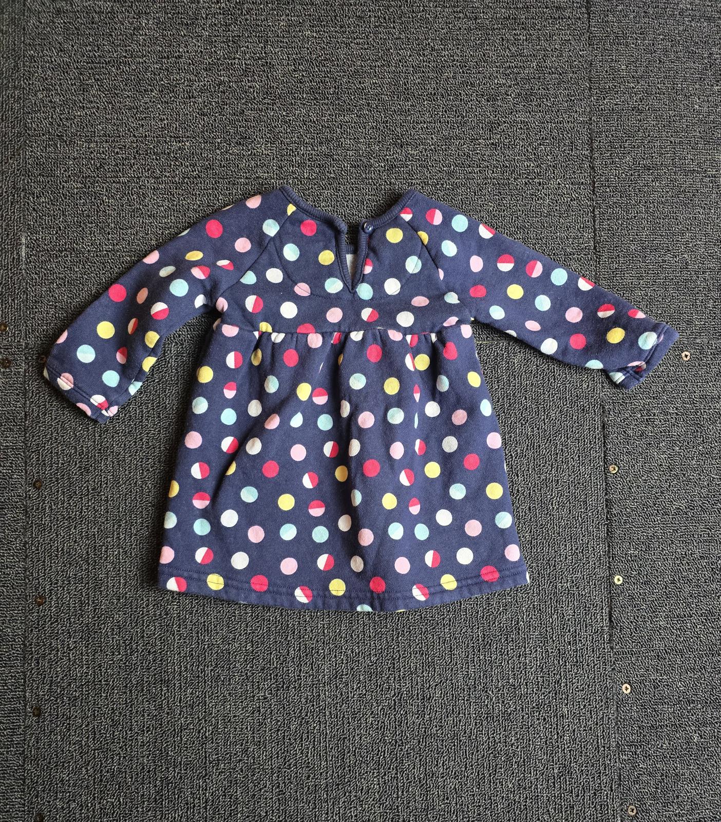 George Girls Dress – 3–6 Months – 100% Cotton – Navy with Multicolour Polka Dots