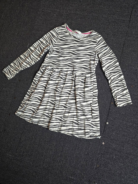 H&M Zebra Print Long-Sleeve Dress – Girls 5–6 Years