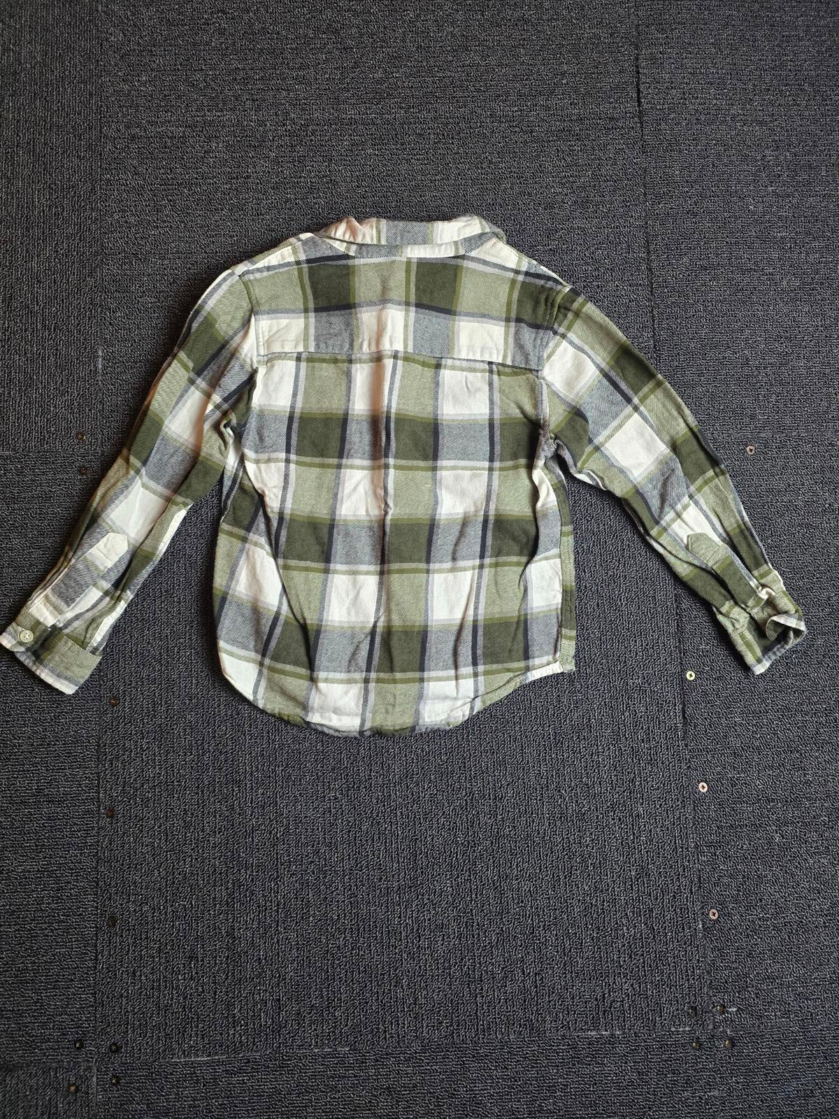 Primark Boys Green & White Checked Shirt – Age 5-6 Years – 100% Cotton