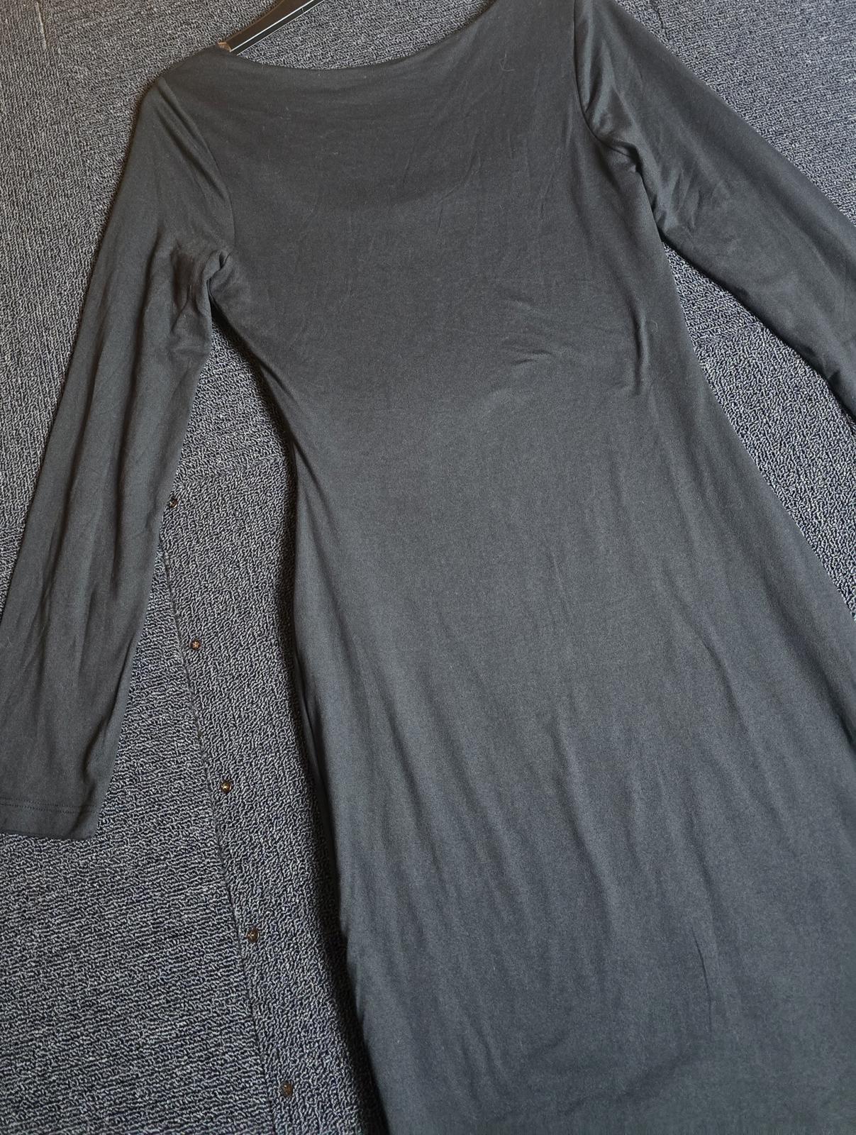 Heart Hips Bodycon Dress Black S Size 8/10 Square Neck Long Sleeve
