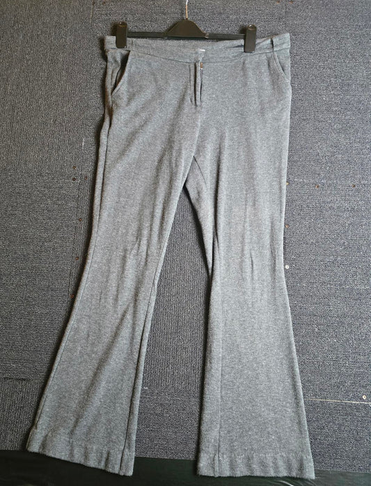 YAYA Grey Bootleg Work Trousers High Waist Pockets UK Size 14