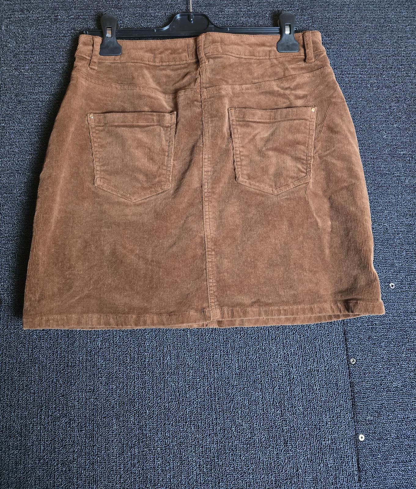Dorothy Perkins Brown Cord Skirt Size 12 Mini Knee Length Pockets