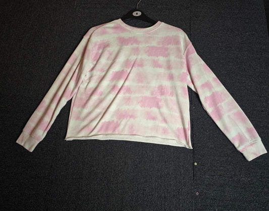 Primark Girls White & Pink Tie-Dye Jumper Size 11-12 Years