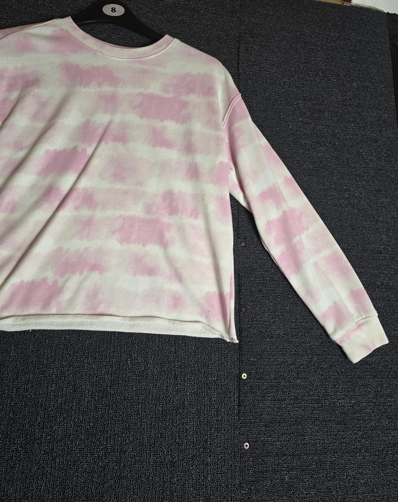 Primark Girls White & Pink Tie-Dye Jumper Size 11-12 Years