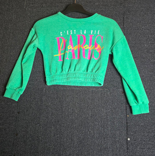 Green Cropped Jumper Age 8years Causal Matalan