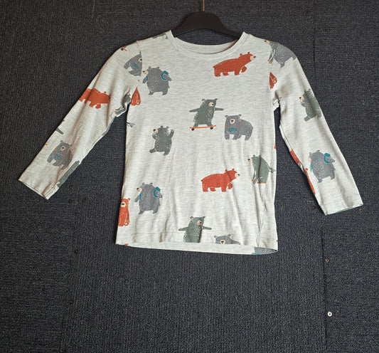 Nutmeg Boys Grey Bear Print Long Sleeve T-Shirt 6-7years