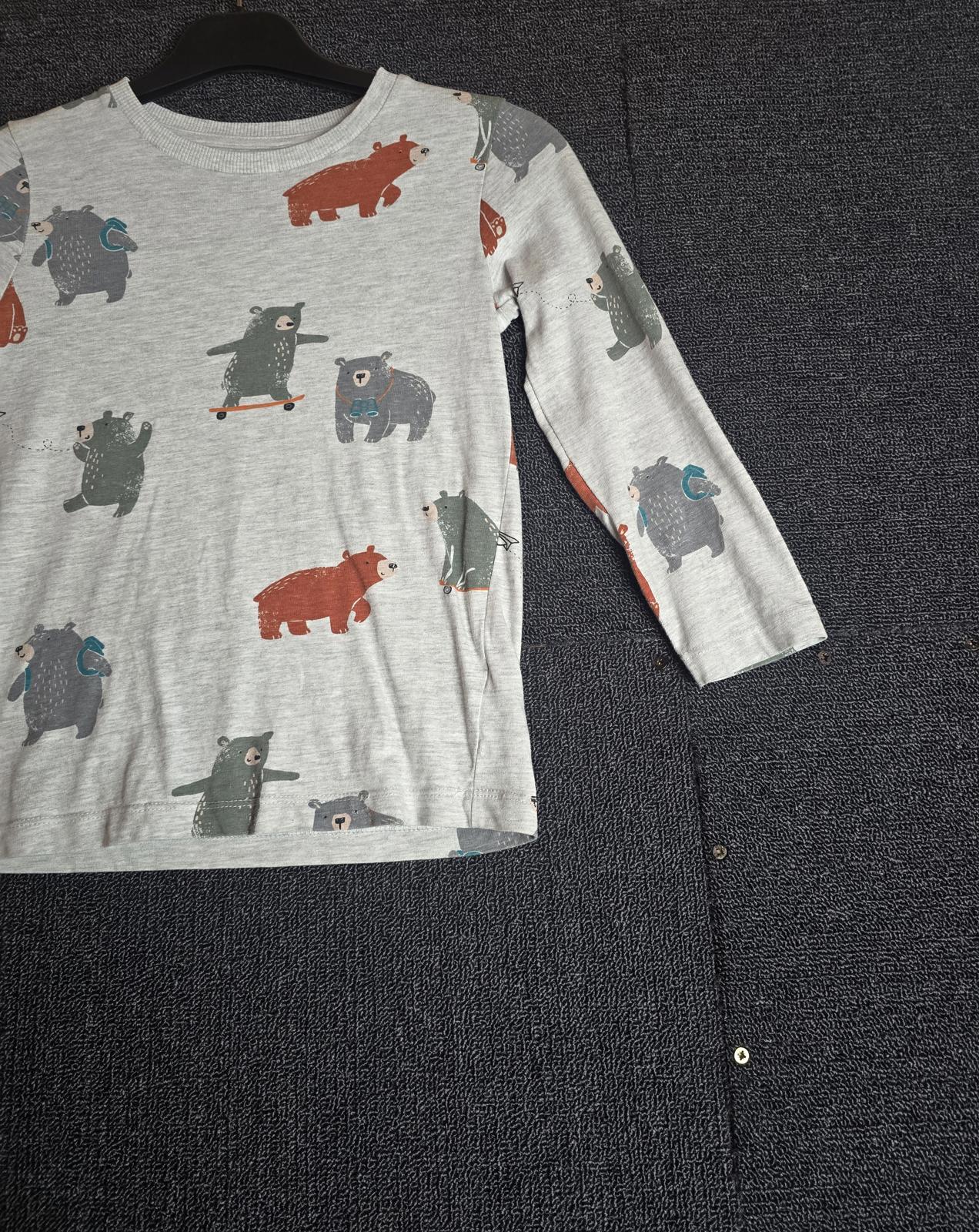 Nutmeg Boys Grey Bear Print Long Sleeve T-Shirt 6-7years