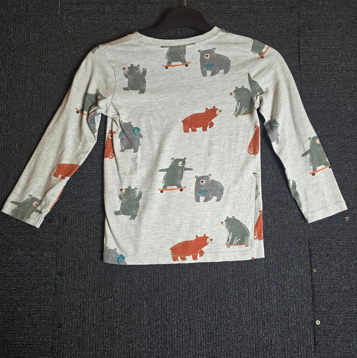 Nutmeg Boys Grey Bear Print Long Sleeve T-Shirt 6-7years