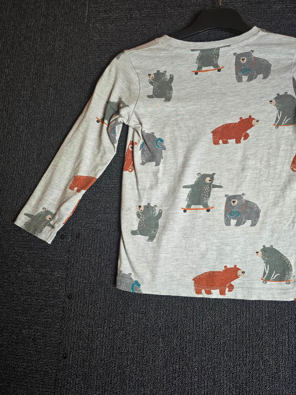Nutmeg Boys Grey Bear Print Long Sleeve T-Shirt 6-7years