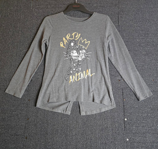 Matalan Girls grey long sleeved tshirt 10years