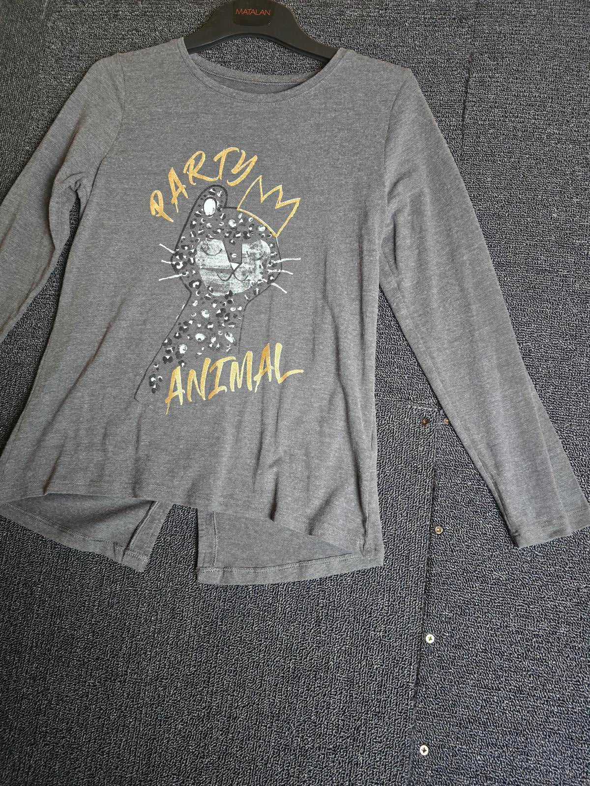 Matalan Girls grey long sleeved tshirt 10years