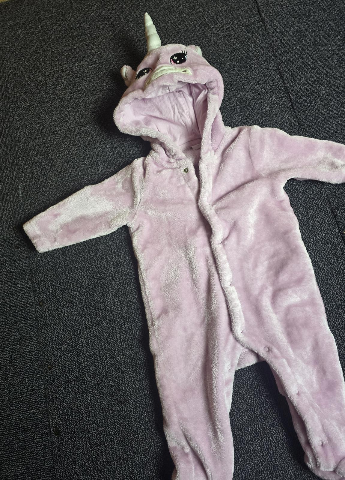 Bluezoo Girls Fluffy Pink Unicorn Bodysuit – 3–6 Months – Polyester