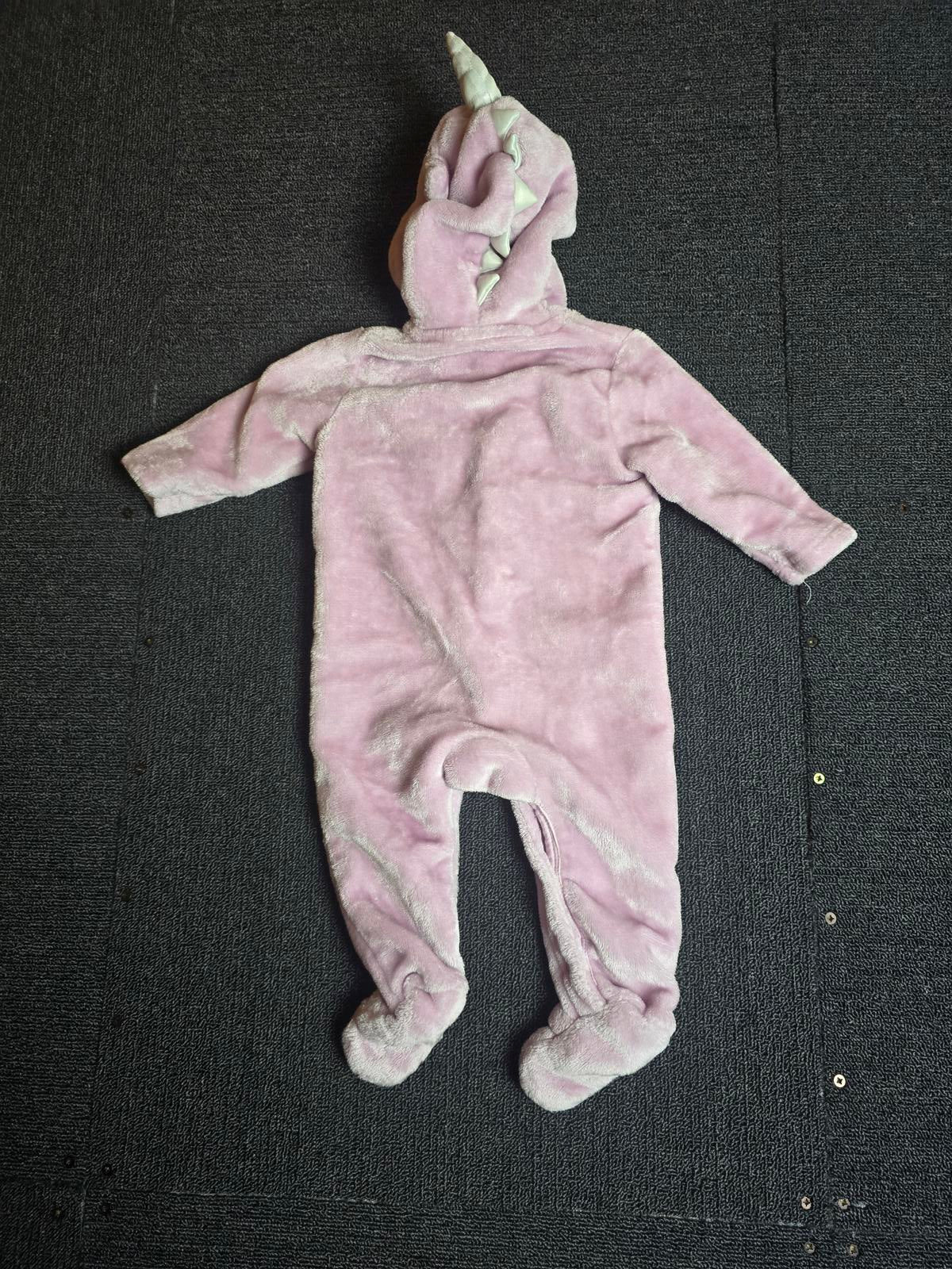 Bluezoo Girls Fluffy Pink Unicorn Bodysuit – 3–6 Months – Polyester