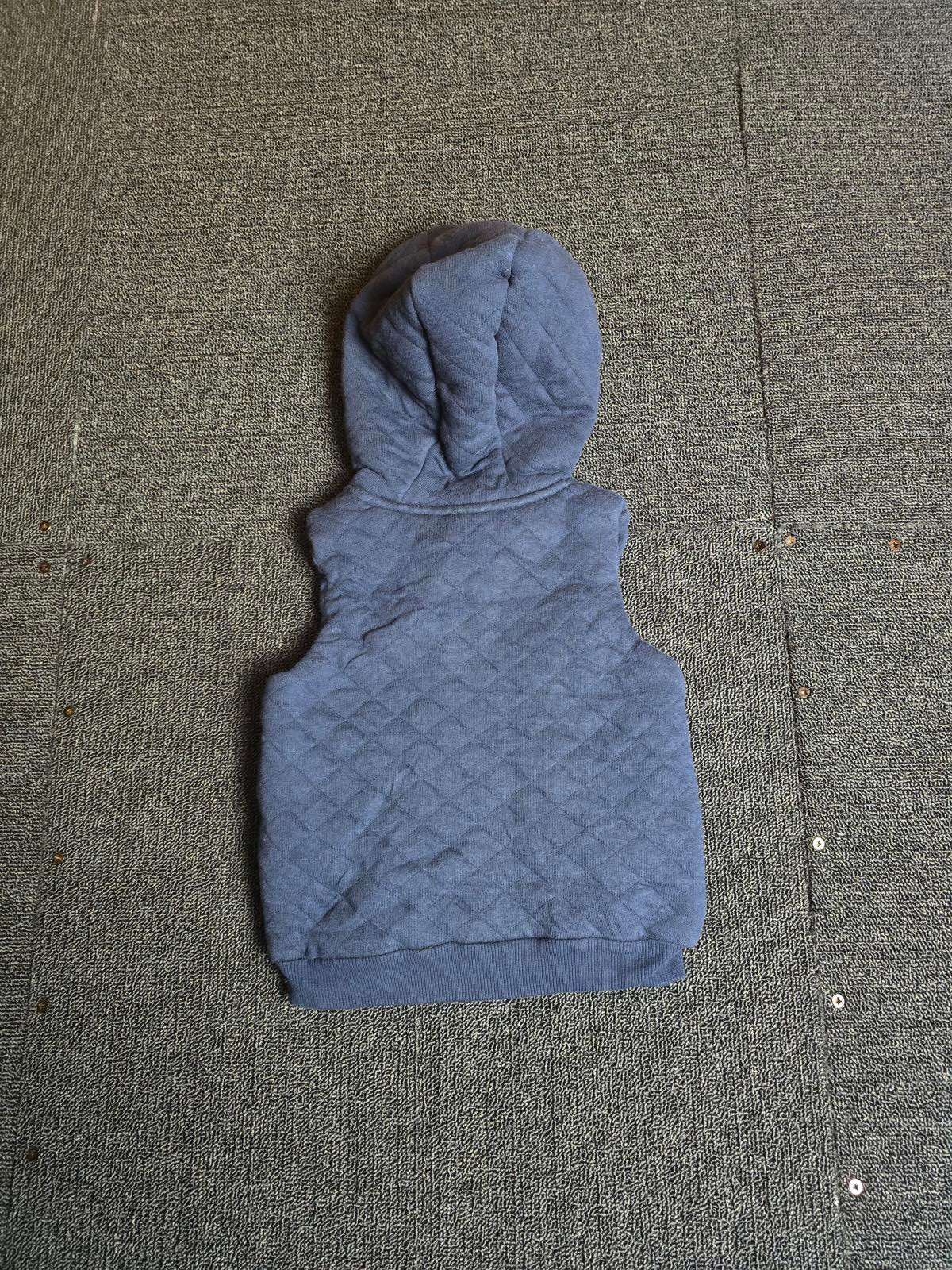 F&F Navy Padded Gilet – Boys 6–9 Months – Cotton & Polyester – Hooded Zip Up