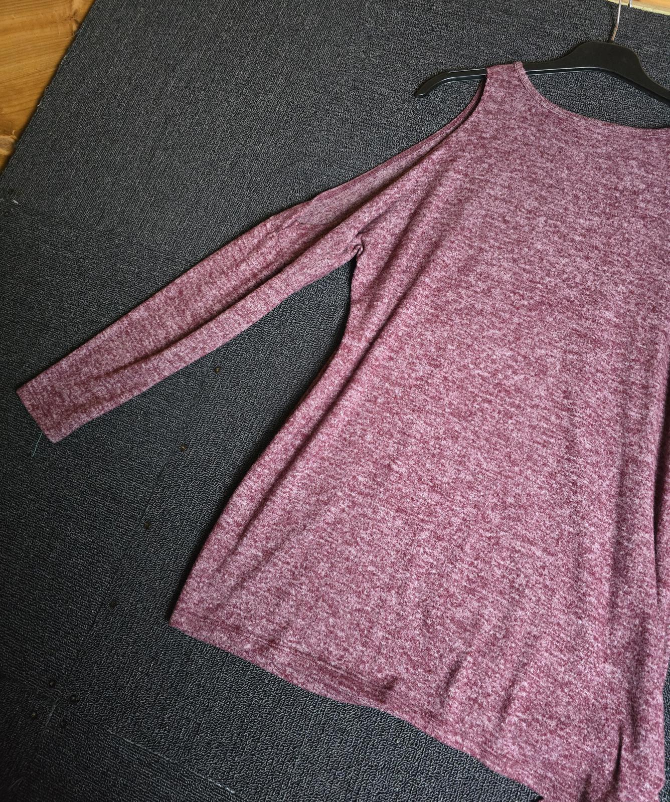 Pep & Co Burgundy Cold Shoulder Jumper Size 8 Oversized Side Knot