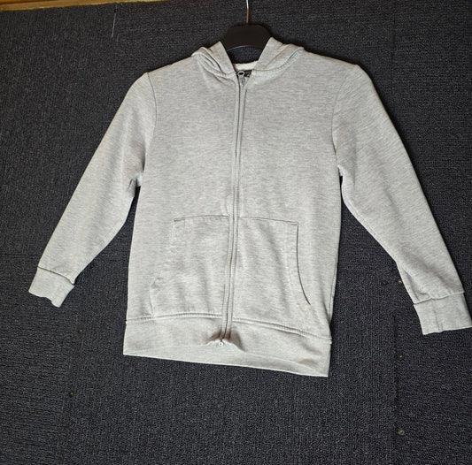 George Boys Grey Zip Up Hoodie 7–8 Years Cotton Blend