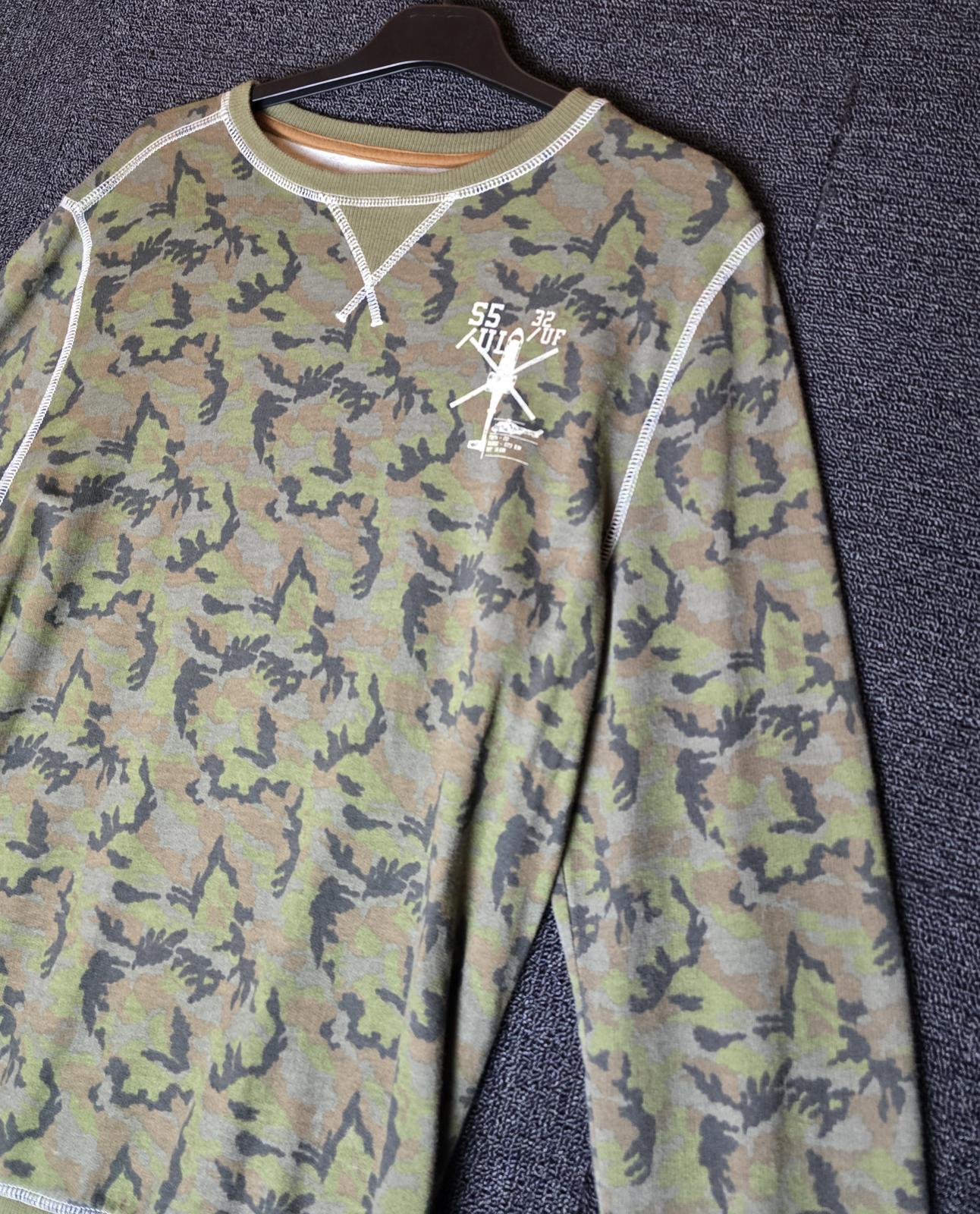 Next Boys Khaki Camouflage Jumper Long Sleeve Elbow Patches Age 16