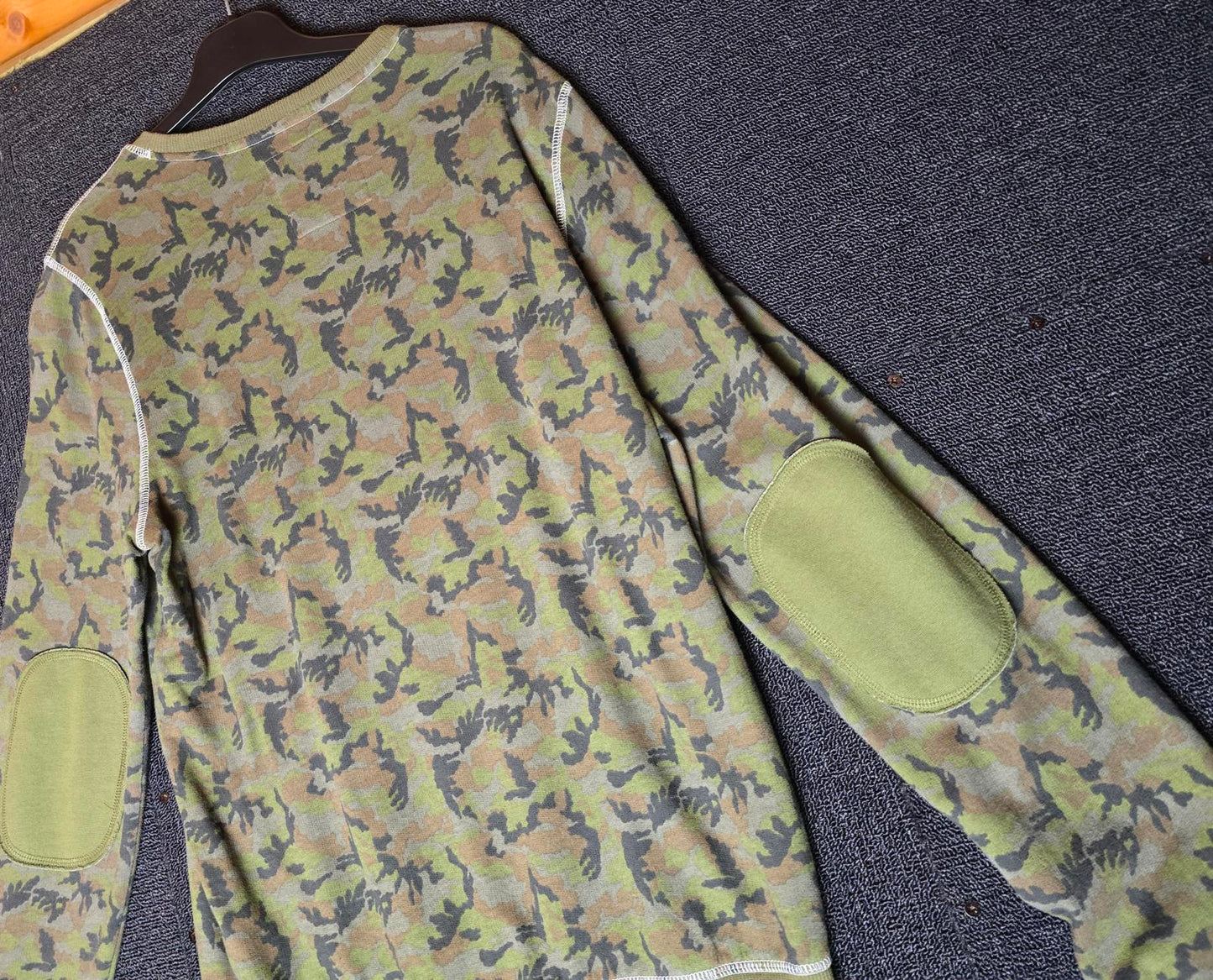 Next Boys Khaki Camouflage Jumper Long Sleeve Elbow Patches Age 16