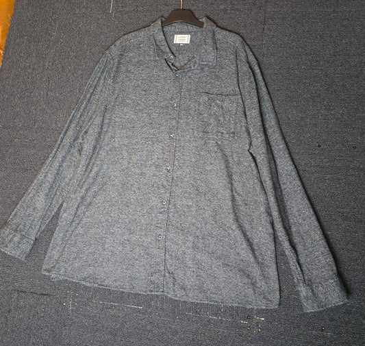George Men's Dark Grey Heavyweight Cotton Shirt Size 2XL Long Sleeve