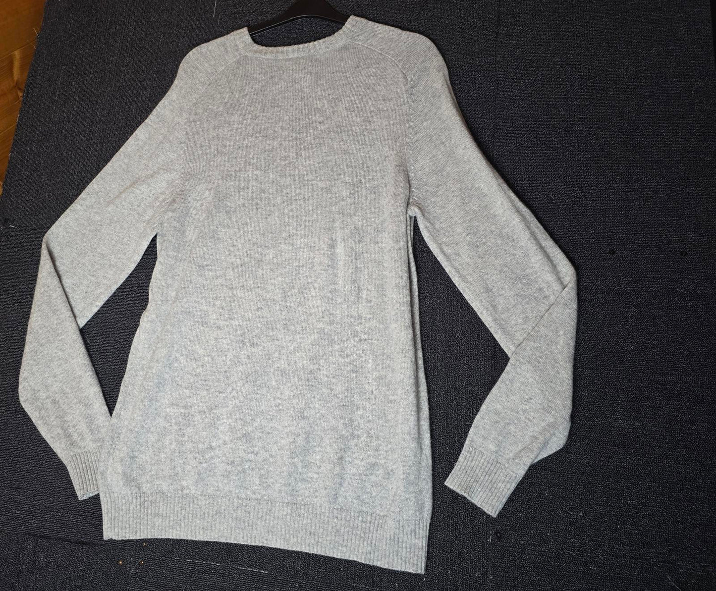 F&F Men's Grey Lambswool Jumper Size XL Longer Length Round Neck