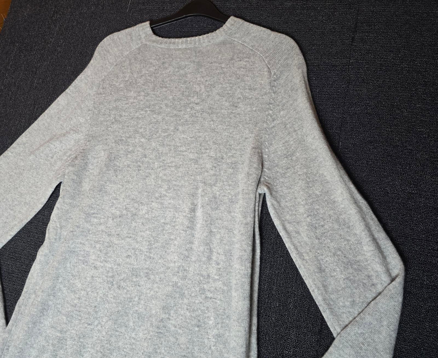 F&F Men's Grey Lambswool Jumper Size XL Longer Length Round Neck