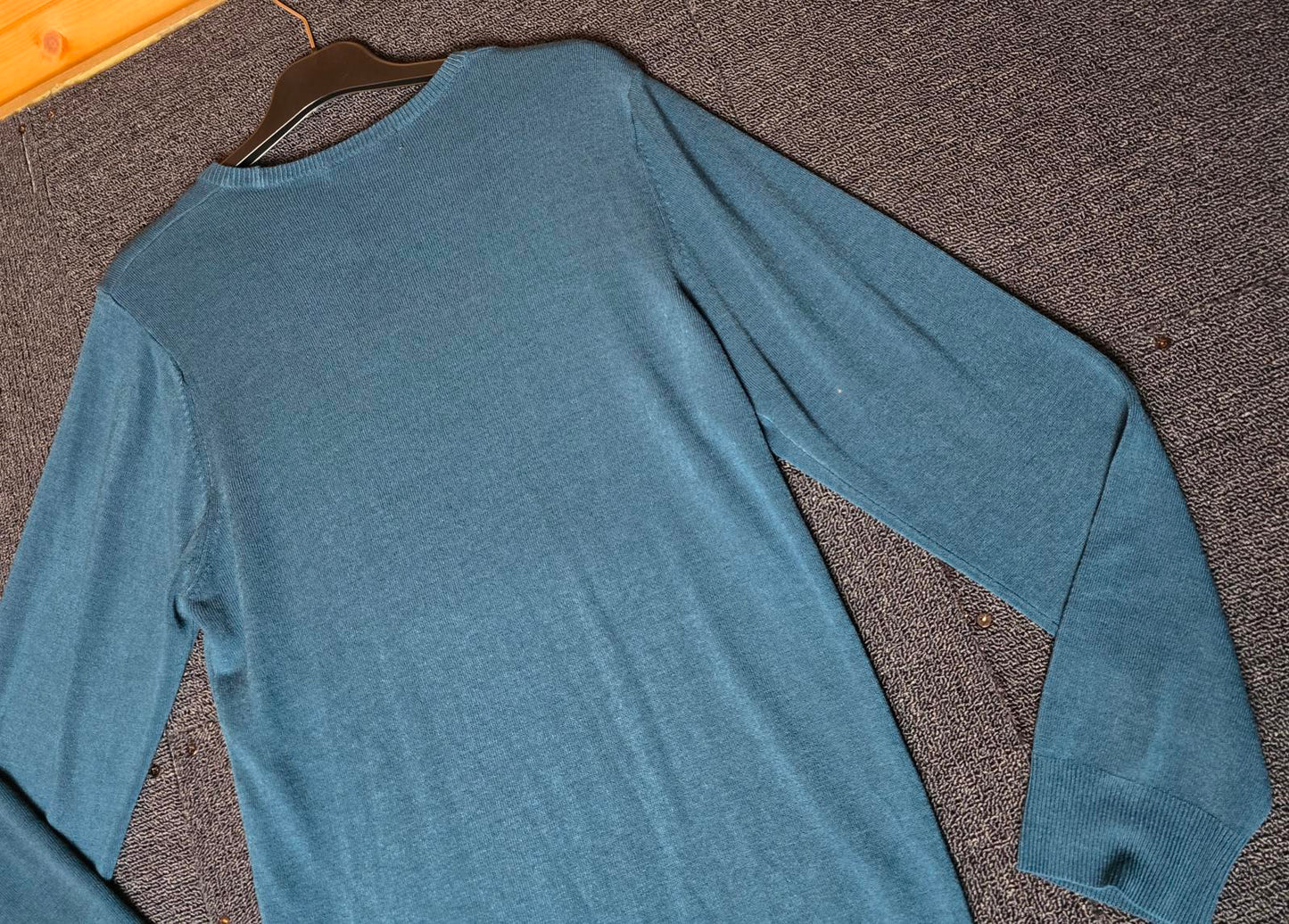 M&S Men's Teal Jumper Size Small Crew Neck Long Sleeve Knitwear