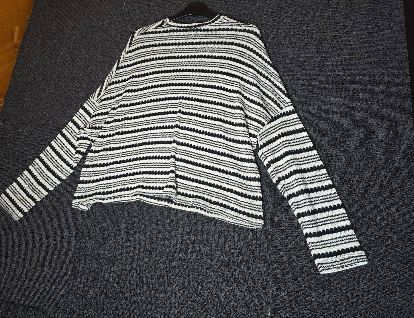 George Black & White Striped Relaxed Jumper Size 16 Lightweight Knit