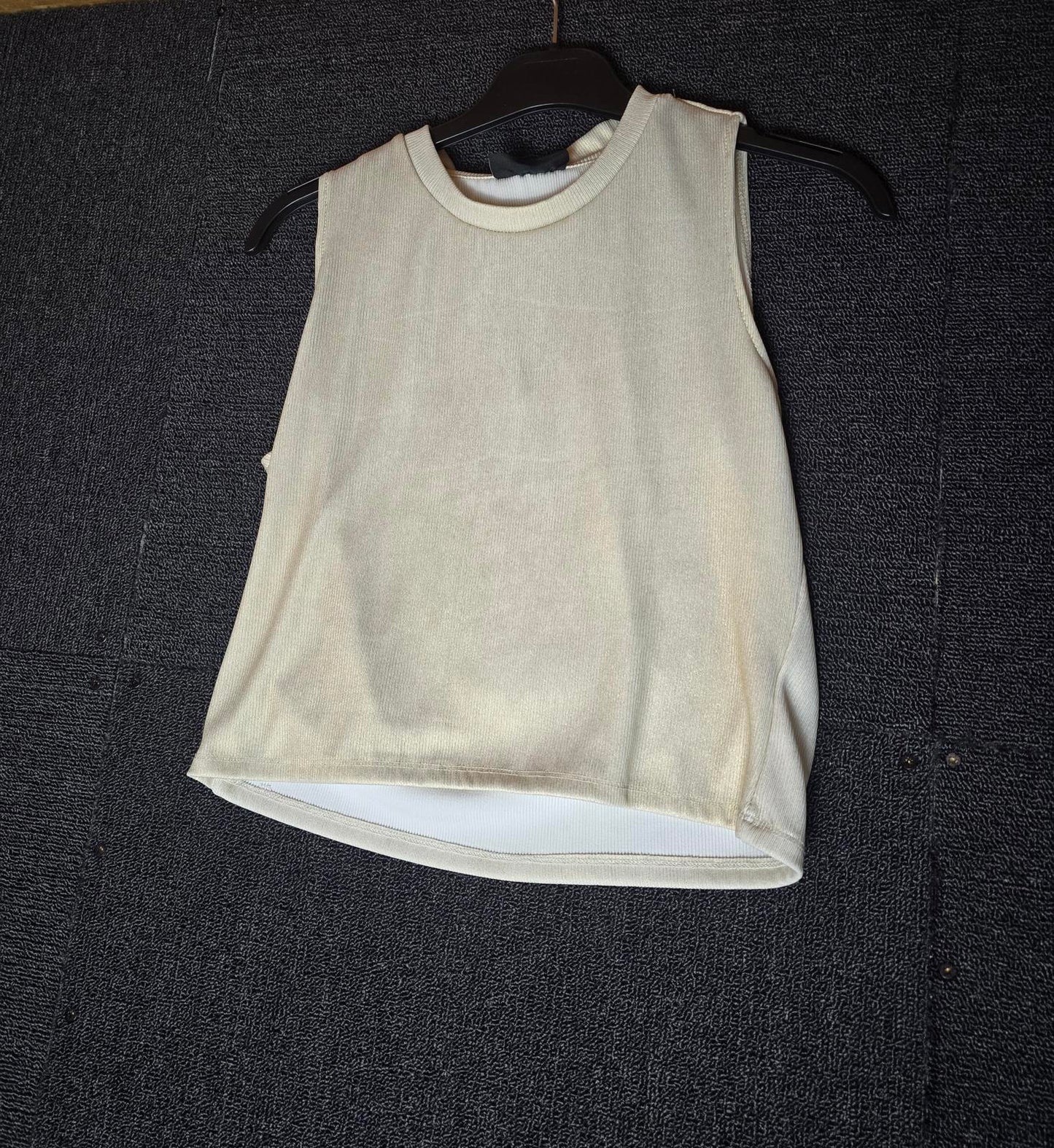Jolie & Joy Cream Glitter Crop Top Size 12/14 Sleeveless Ribbed