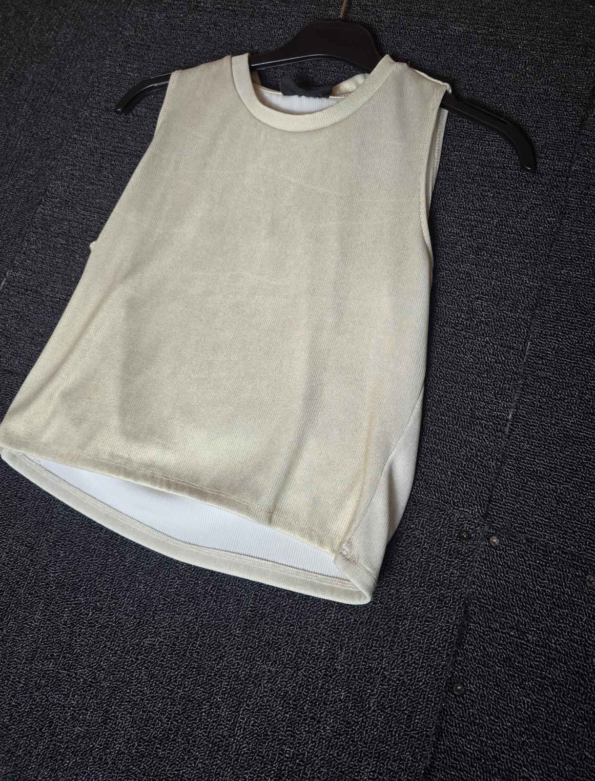 Jolie & Joy Cream Glitter Crop Top Size 12/14 Sleeveless Ribbed