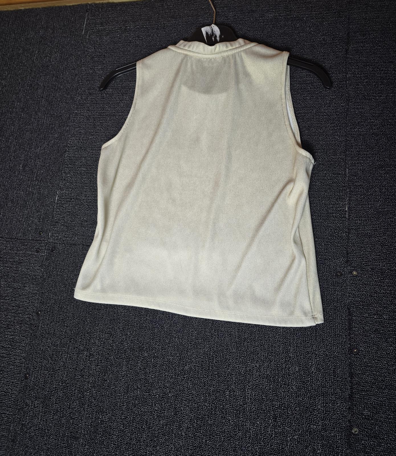 Jolie & Joy Cream Glitter Crop Top Size 12/14 Sleeveless Ribbed