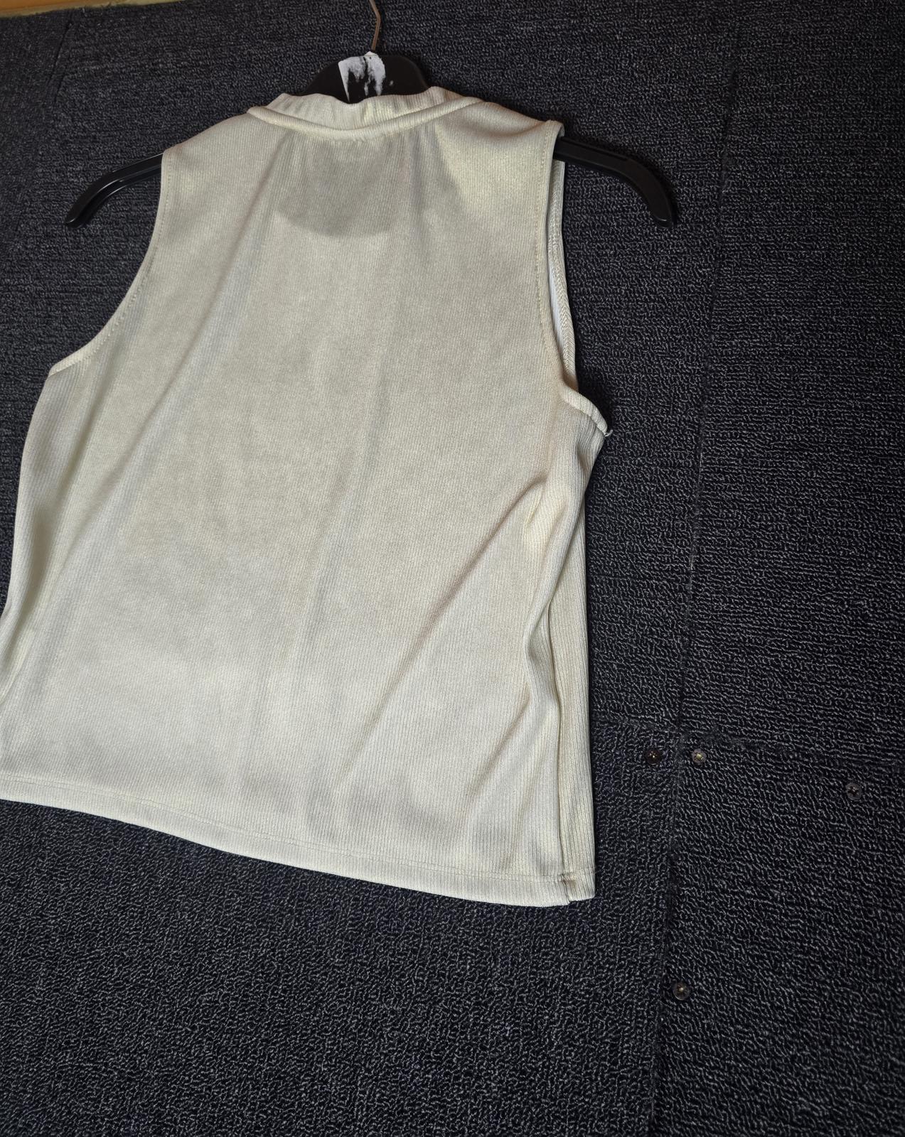 Jolie & Joy Cream Glitter Crop Top Size 12/14 Sleeveless Ribbed