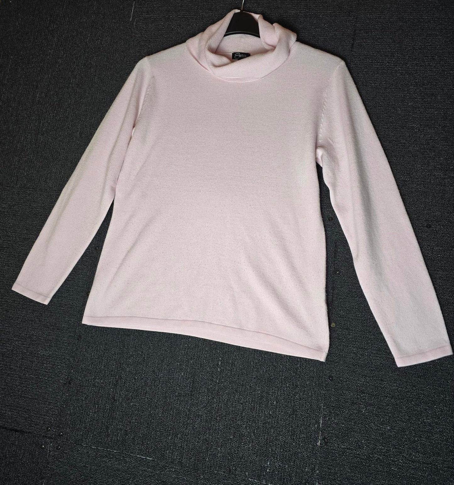 Emreco Light Pink Turtleneck Jumper Size 16 Acrylic Knit