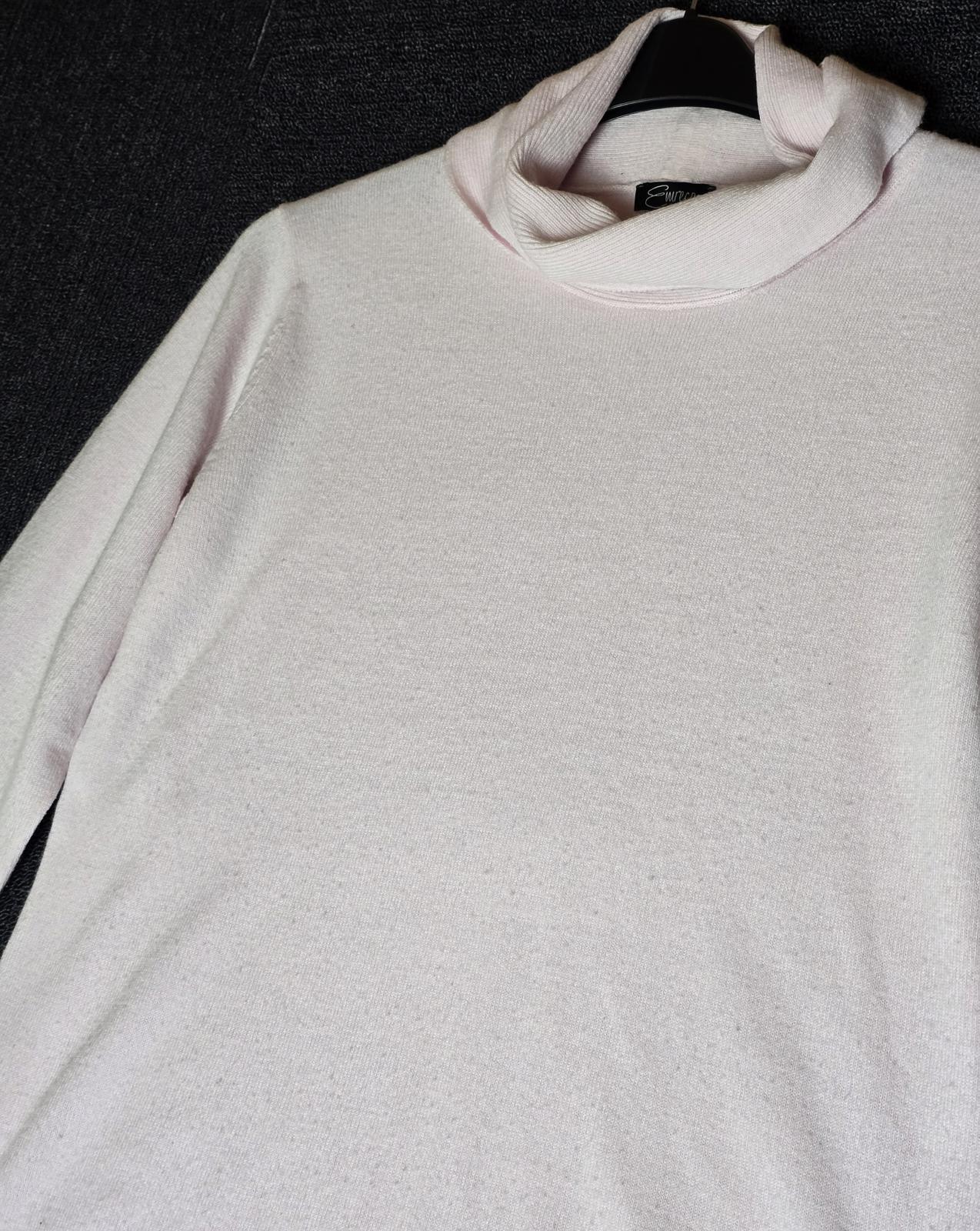 Emreco Light Pink Turtleneck Jumper Size 16 Acrylic Knit