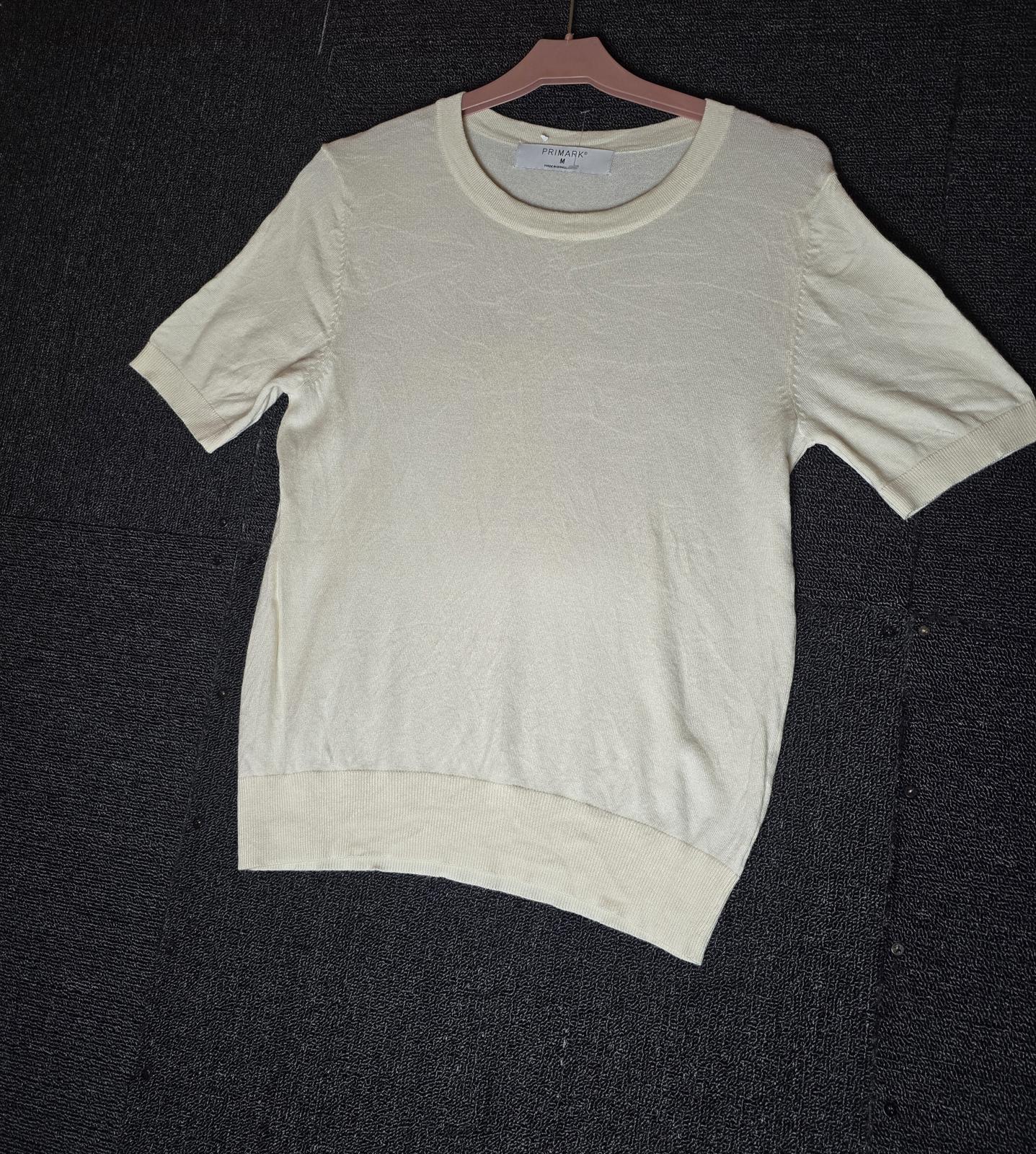 Primark Cream Short Sleeved Jumper M Size 12-14 Lightweight
