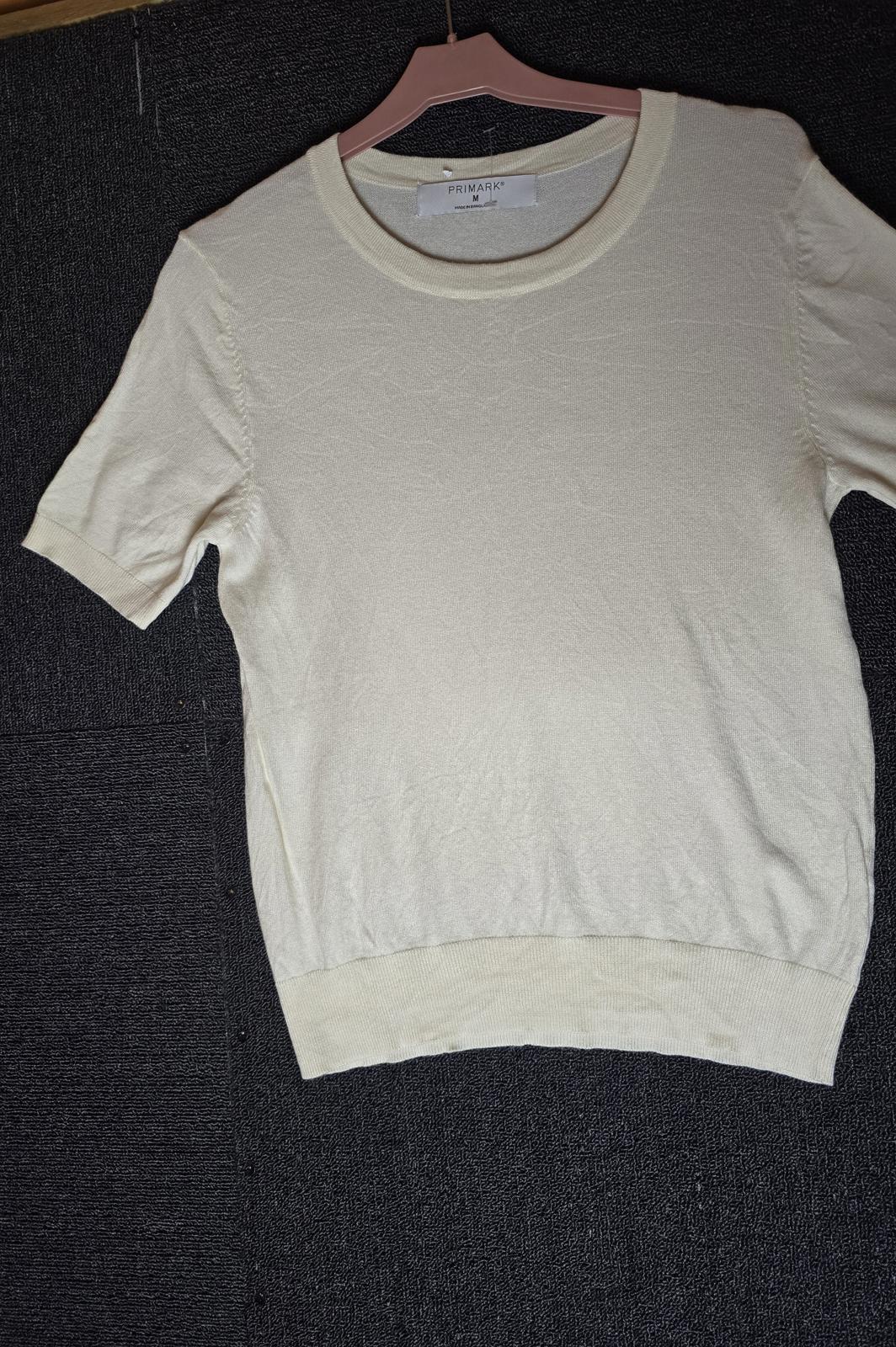 Primark Cream Short Sleeved Jumper M Size 12-14 Lightweight