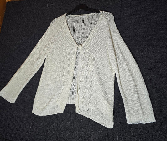 Ethel Austin White Cardigan Size 18 suit 16/18 Crochet Design
